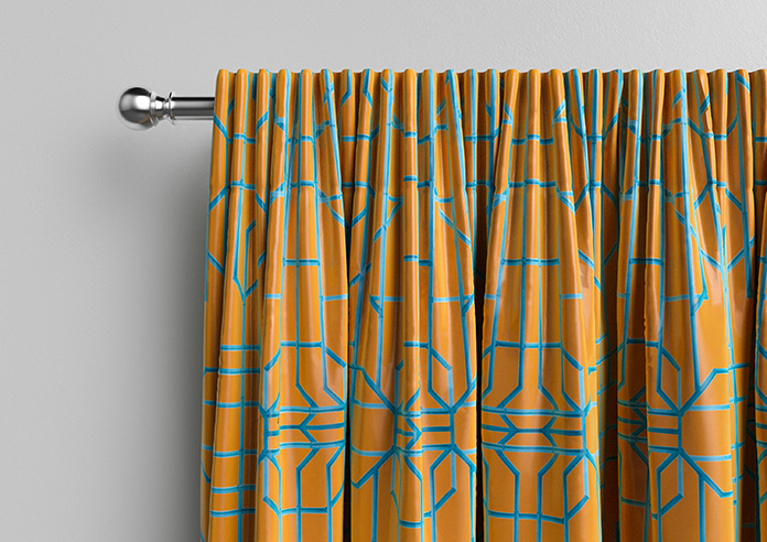 Bamboo Candy, Blue Orange - Made To Measure Curtains - Image 10